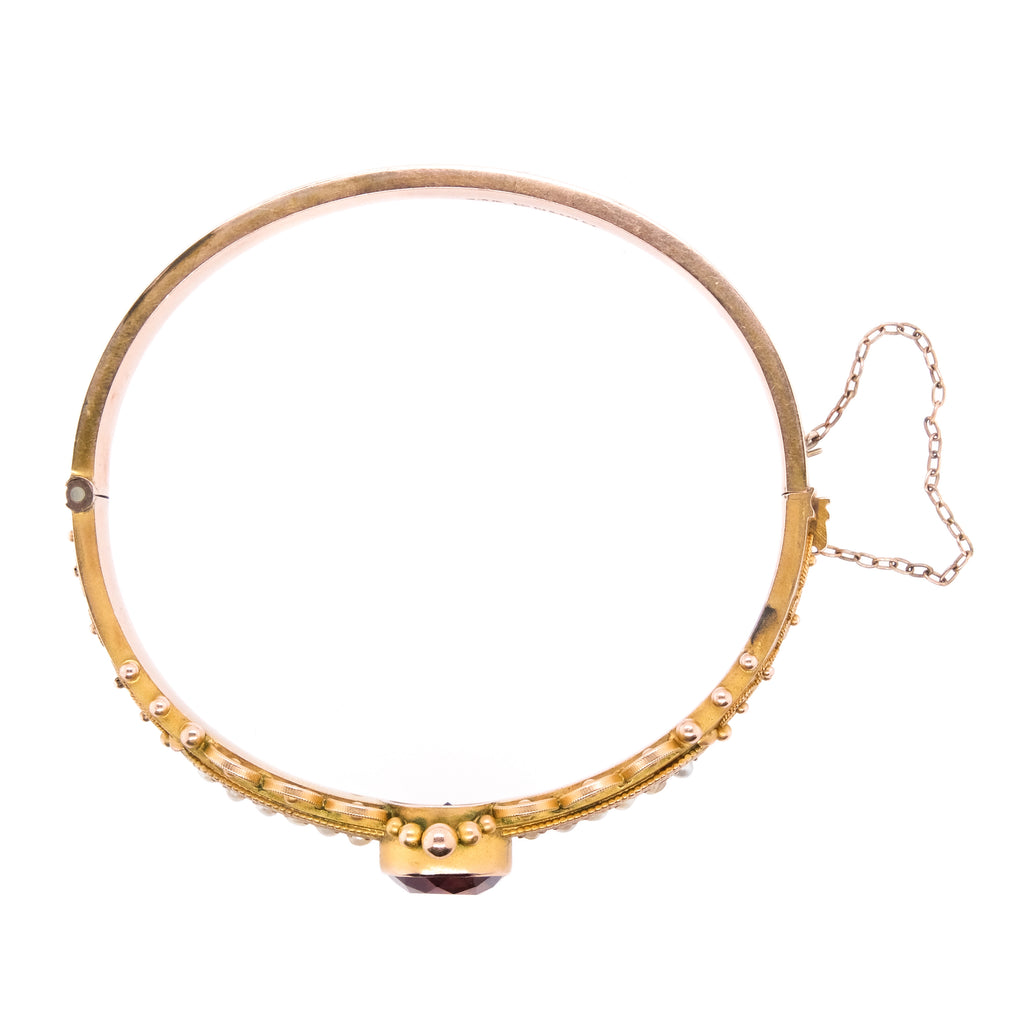9k Amethyst & Pearl Seed Bangle
