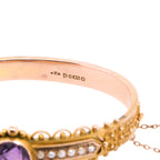 9k Amethyst & Pearl Seed Bangle