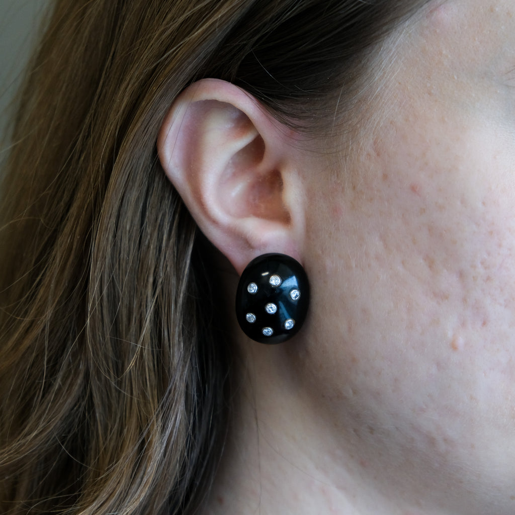 14k Onyx & Diamond Earrings