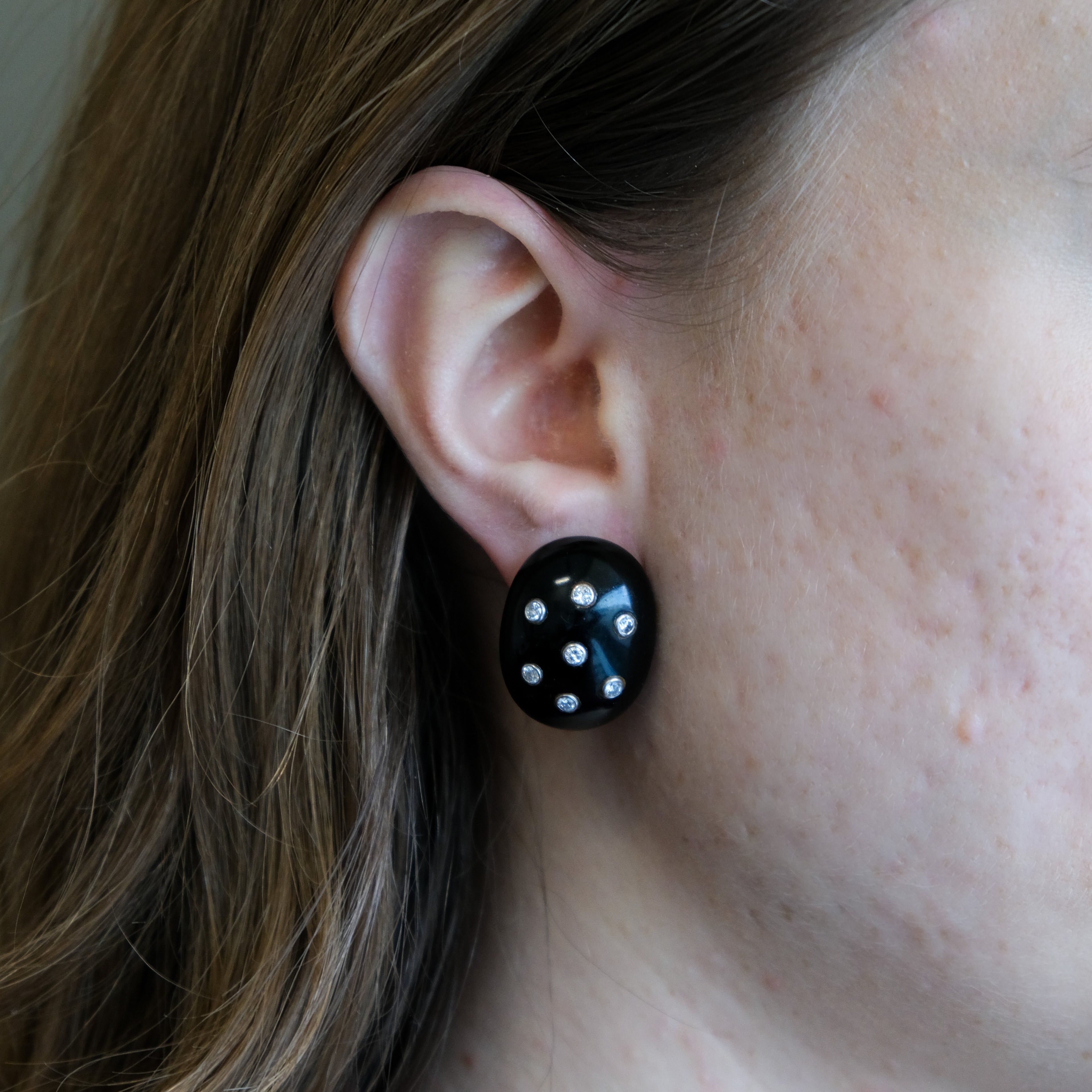 14k Onyx & Diamond Earrings