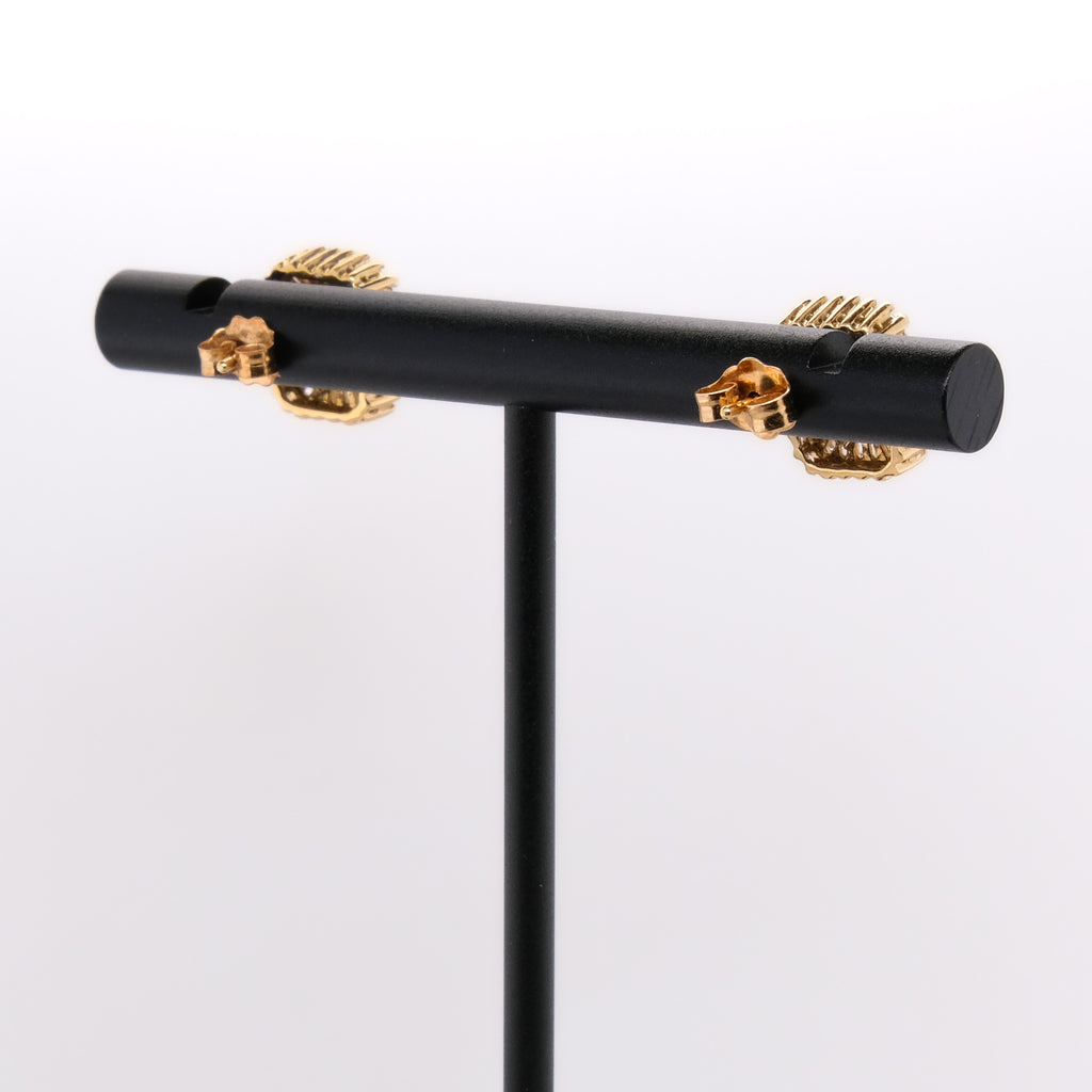 14k Emerald & Baguette Diamond Studs