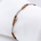 14k Diamond & Brown Diamond Tennis Bracelet