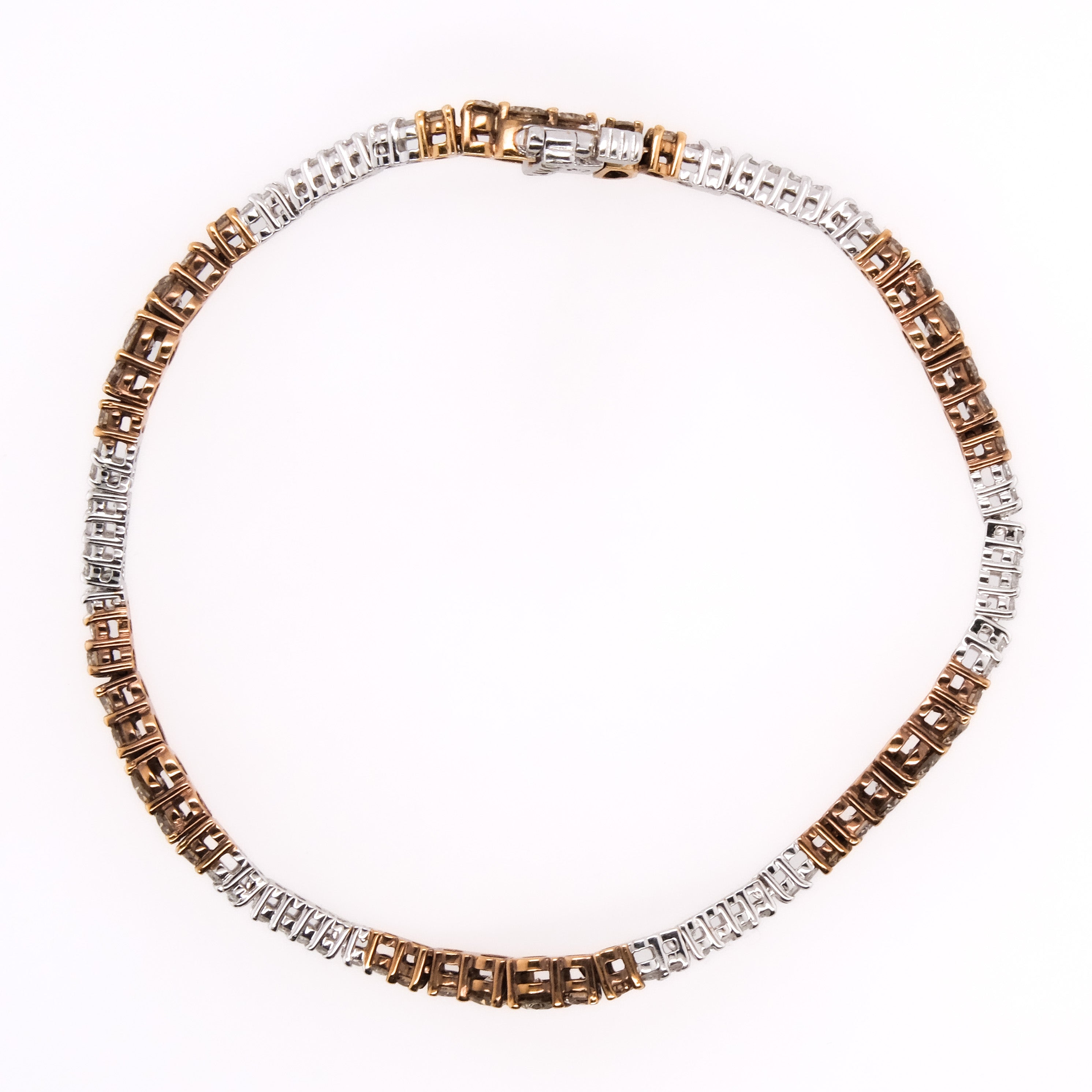 14k Diamond & Brown Diamond Tennis Bracelet