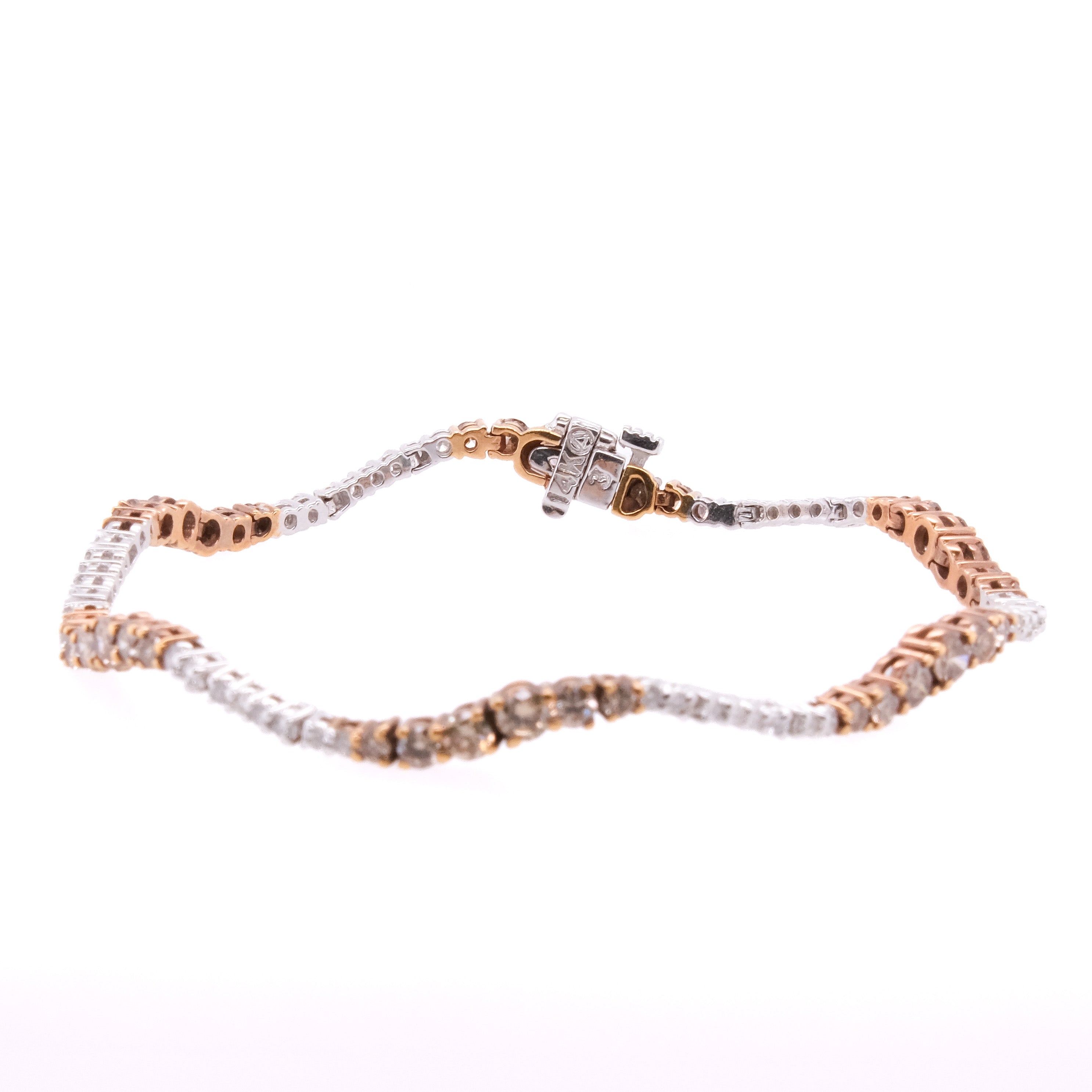 14k Diamond & Brown Diamond Tennis Bracelet
