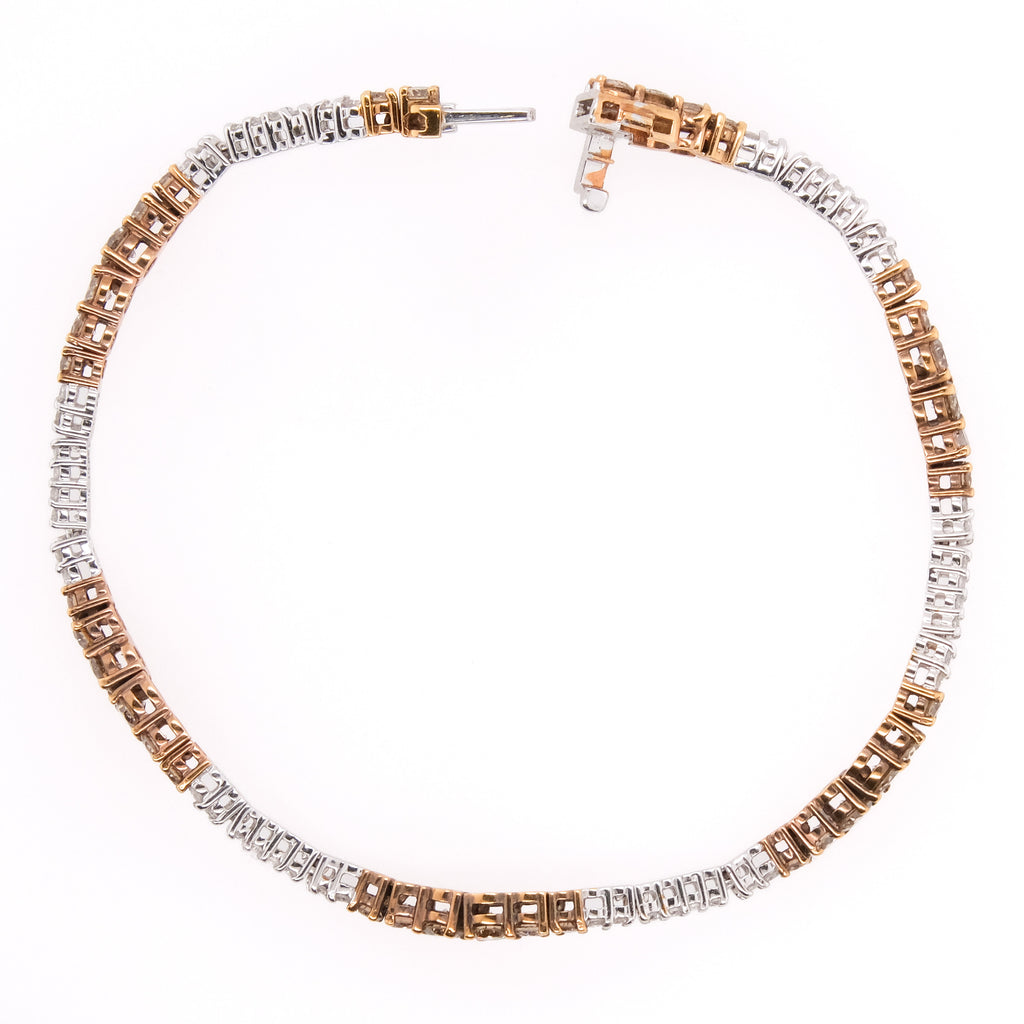 14k Diamond & Brown Diamond Tennis Bracelet