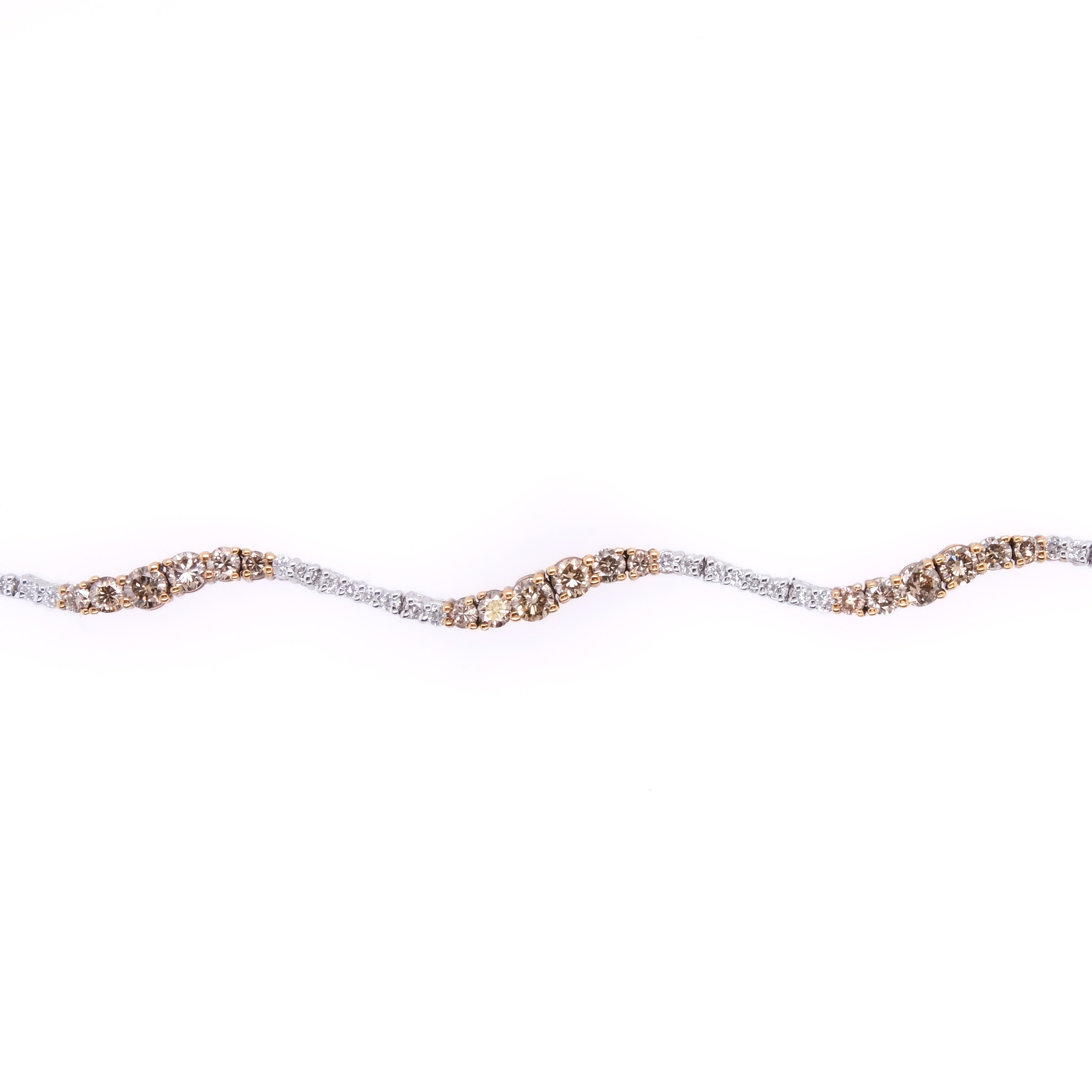 14k Diamond & Brown Diamond Tennis Bracelet