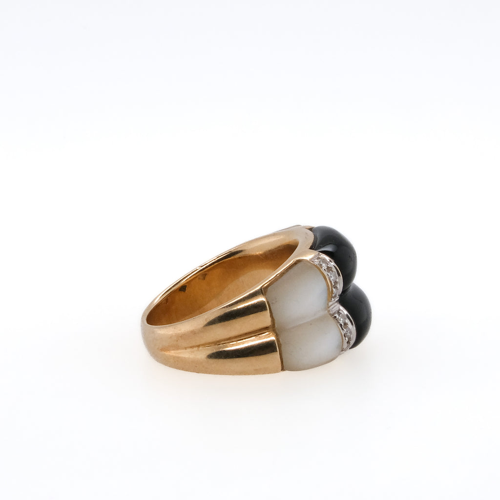 14k Onyx & Mother of Pearl Ring