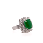 Platinum Jadeite & Diamond Ring