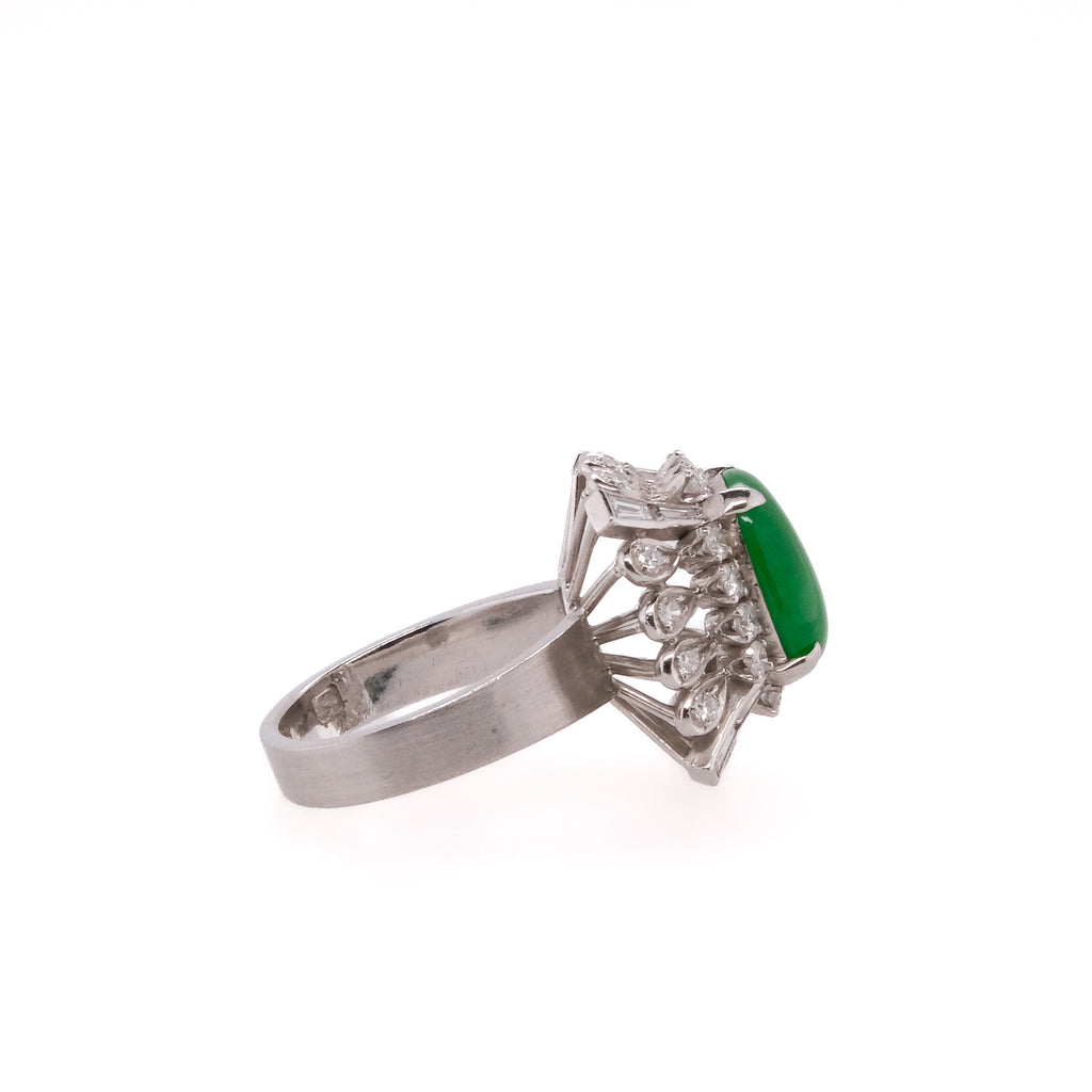Platinum Jadeite & Diamond Ring