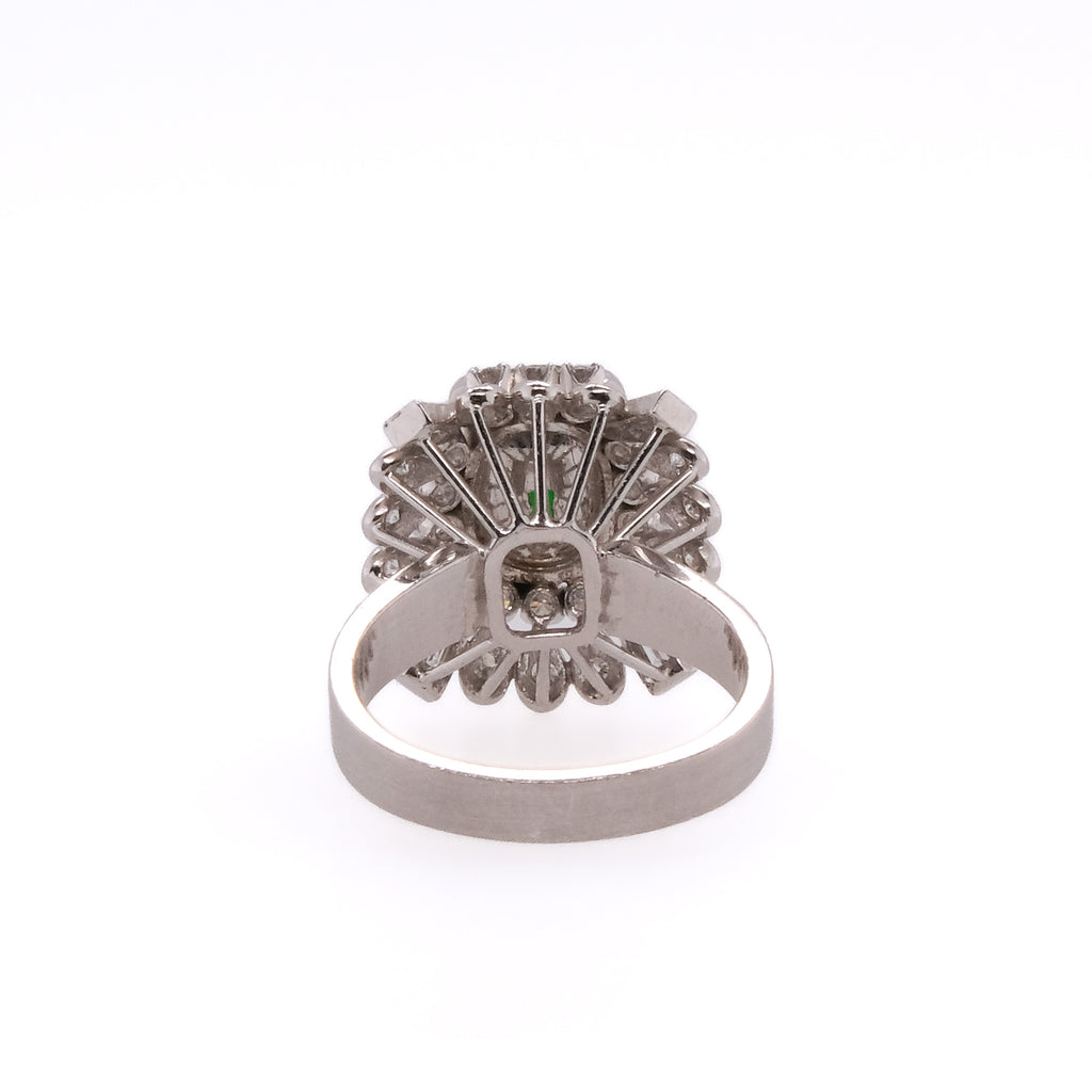 Platinum Jadeite & Diamond Ring
