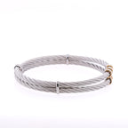 `18k & Stainless Steel Charriol Diamond Bangle