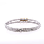 `18k & Stainless Steel Charriol Diamond Bangle