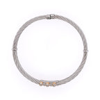 `18k & Stainless Steel Charriol Diamond Bangle