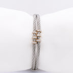 `18k & Stainless Steel Charriol Diamond Bangle