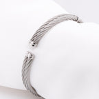 `18k & Stainless Steel Charriol Diamond Bangle