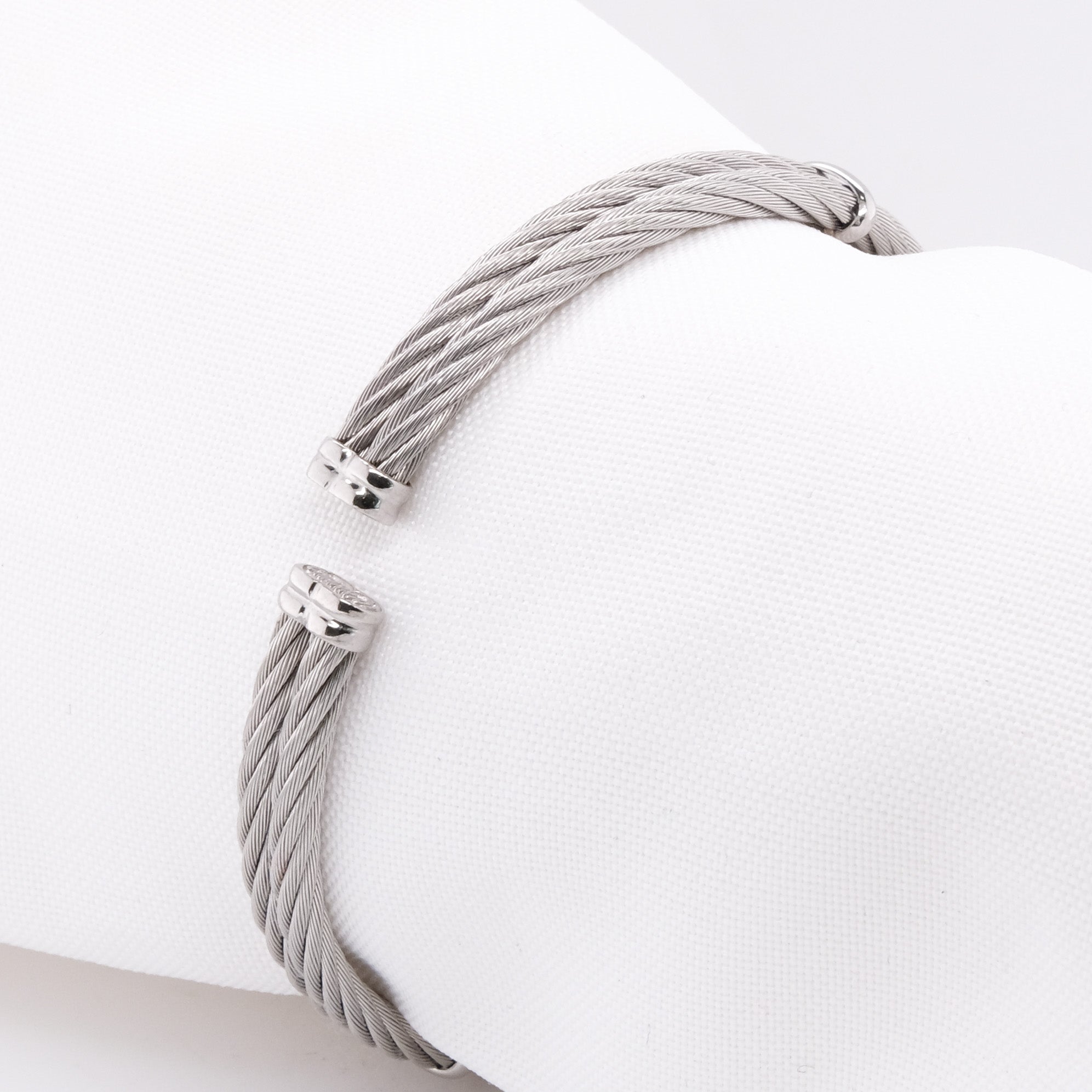 `18k & Stainless Steel Charriol Diamond Bangle