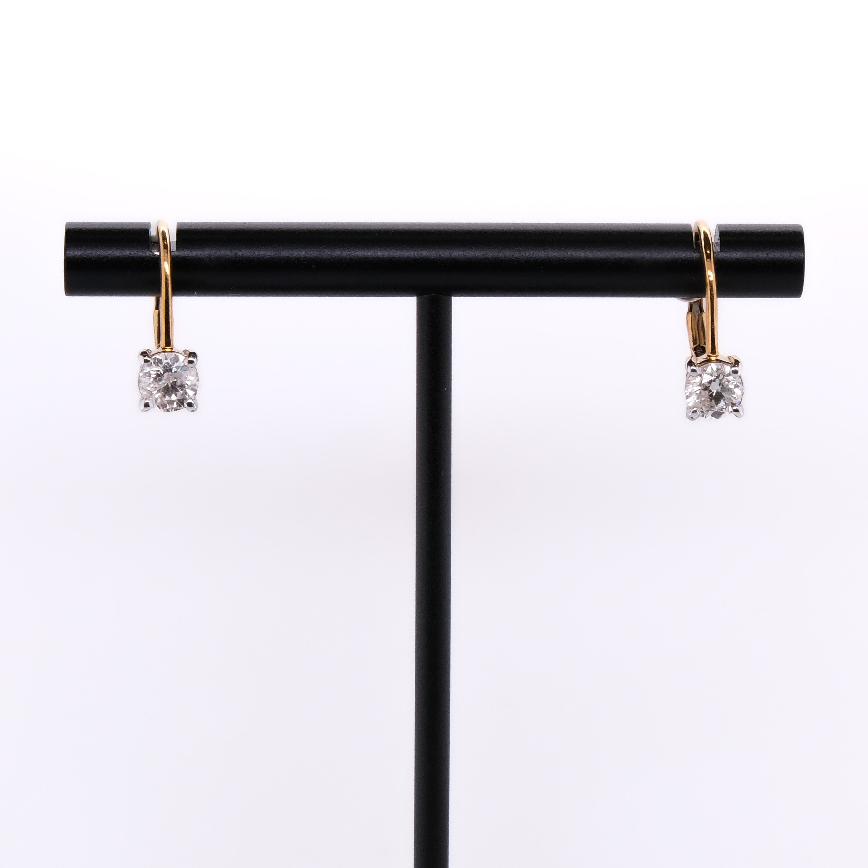 18k Diamond Lever Back Earrings