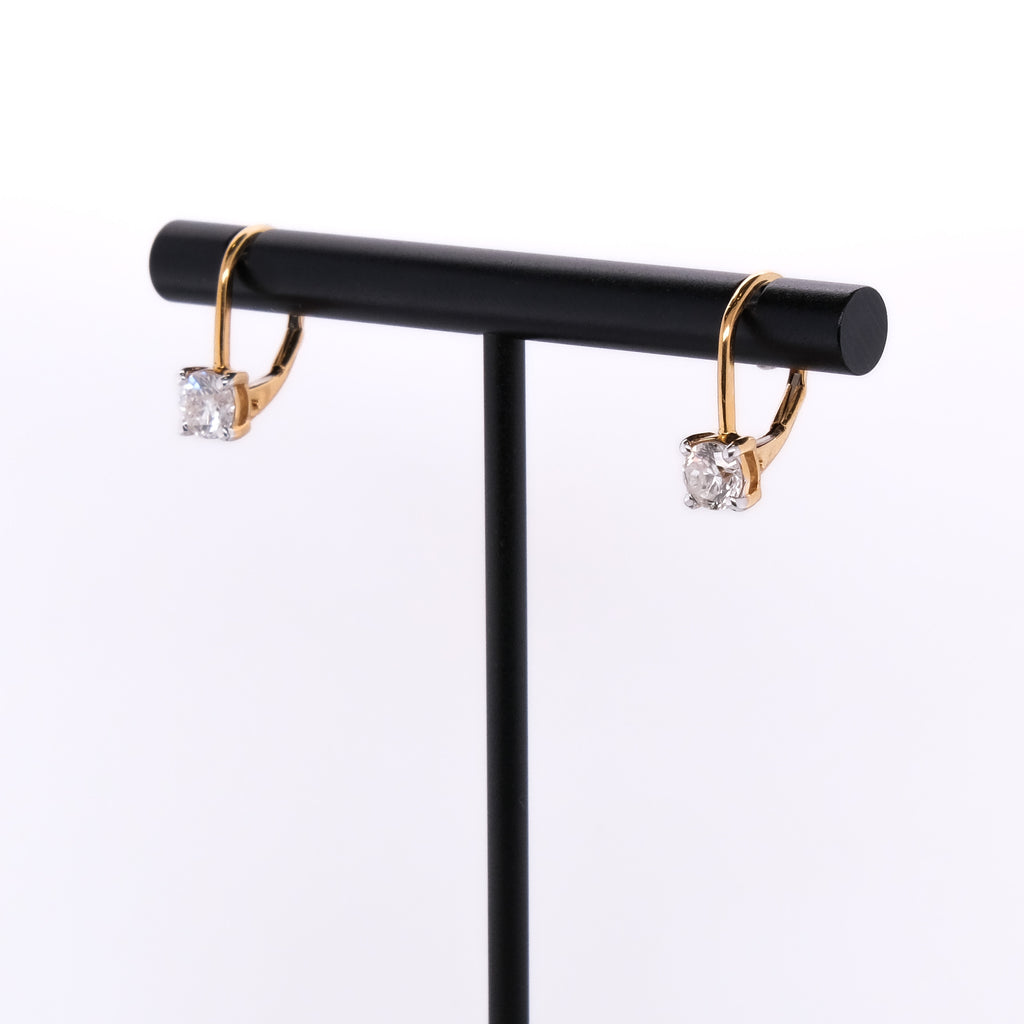 18k Diamond Lever Back Earrings