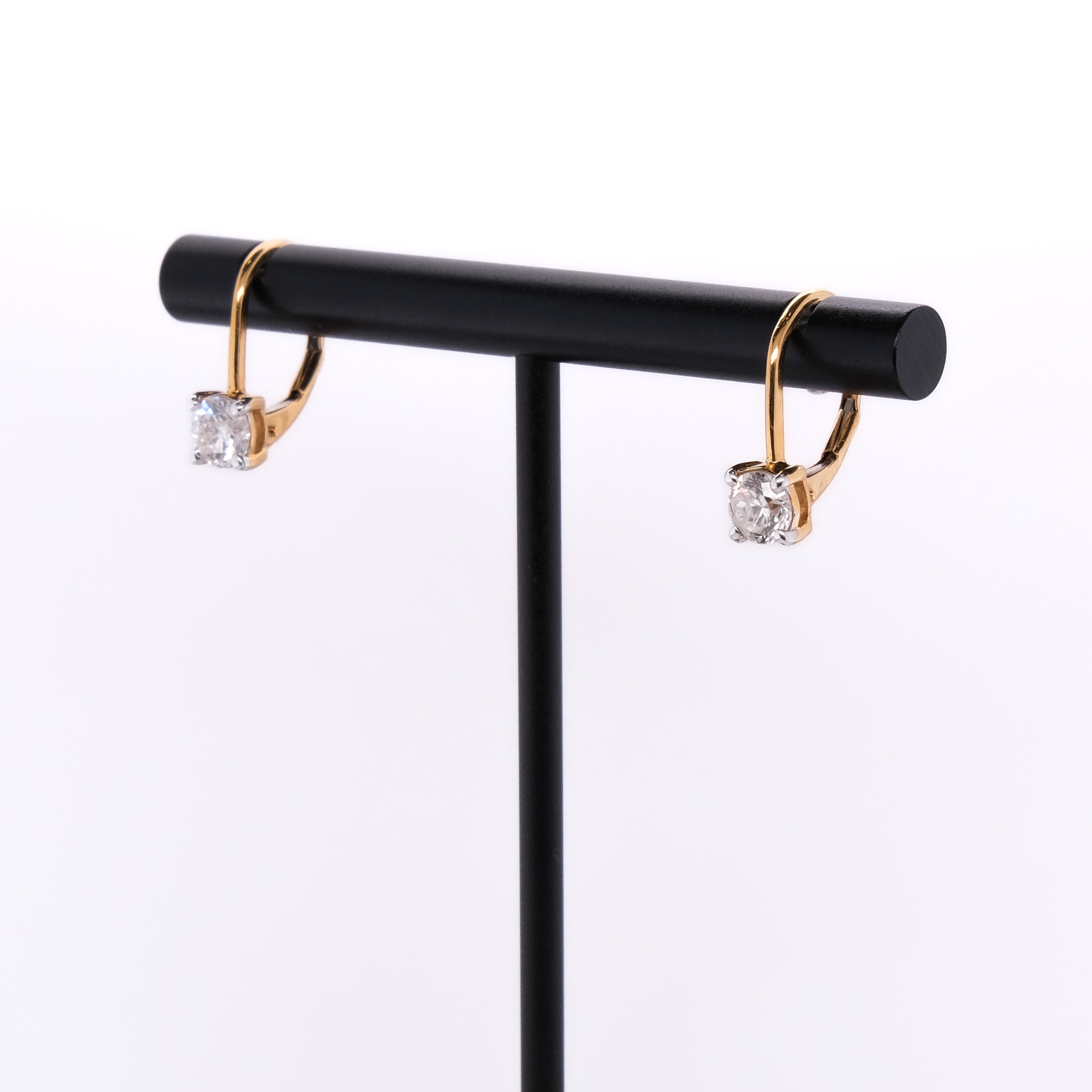 18k Diamond Lever Back Earrings
