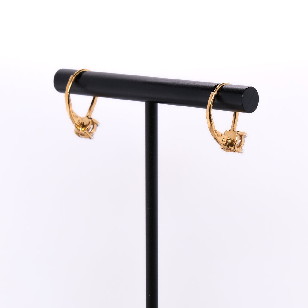 18k Diamond Lever Back Earrings