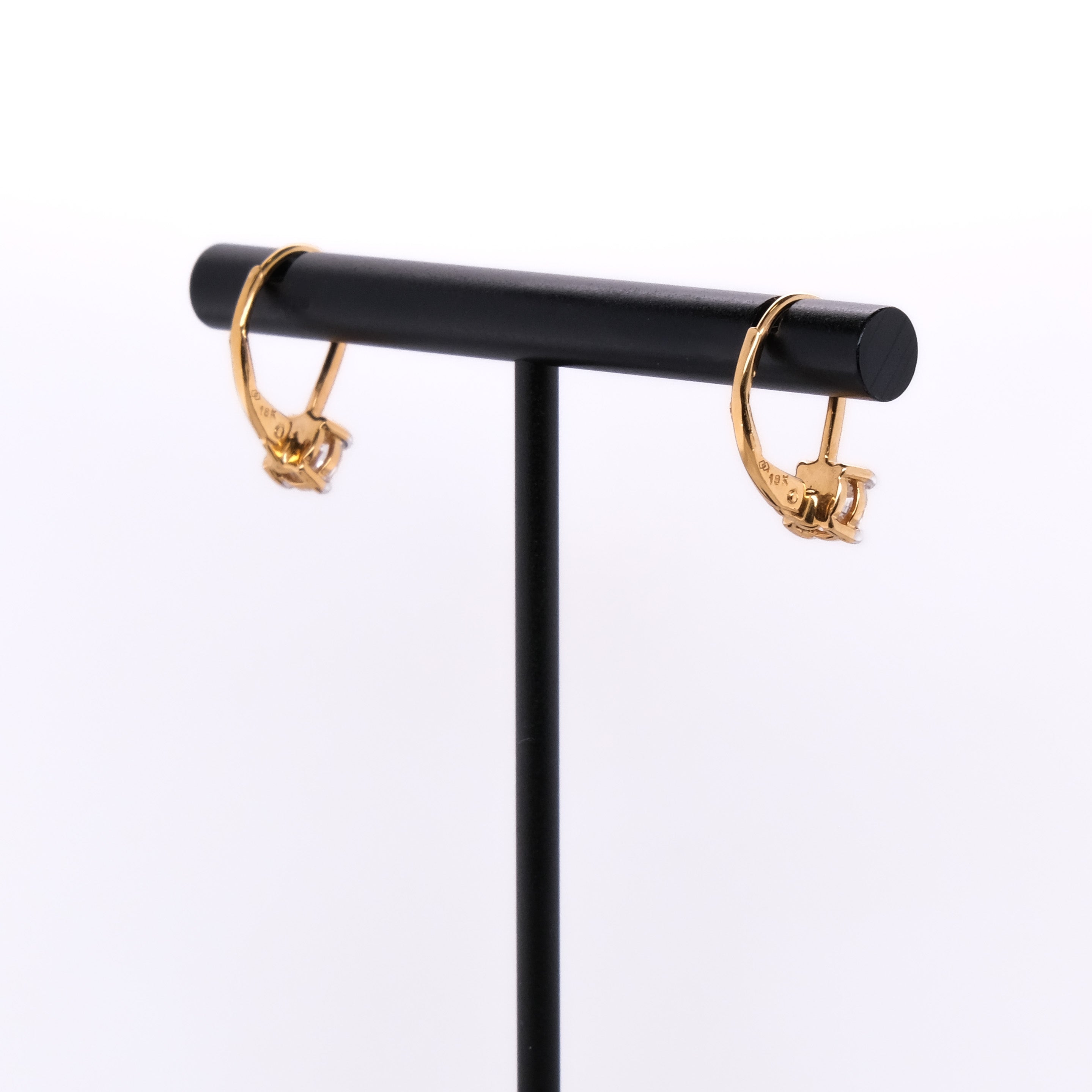 18k Diamond Lever Back Earrings