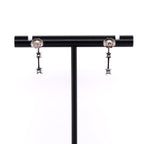 14k 3-Stone Diamond Stud Earrings