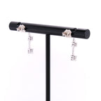 14k 3-Stone Diamond Stud Earrings