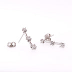 14k 3-Stone Diamond Stud Earrings