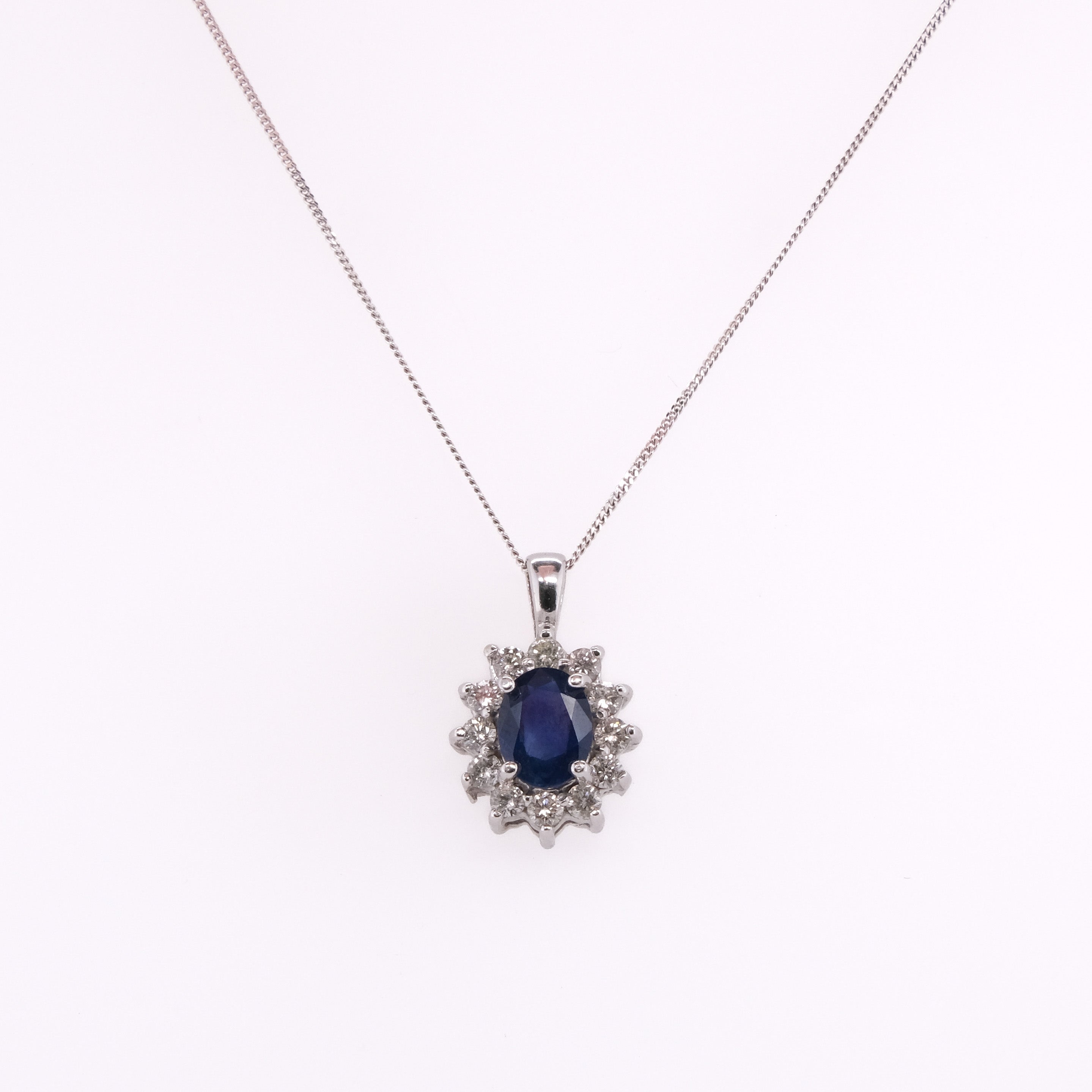 14k Sapphire & Diamond Necklace