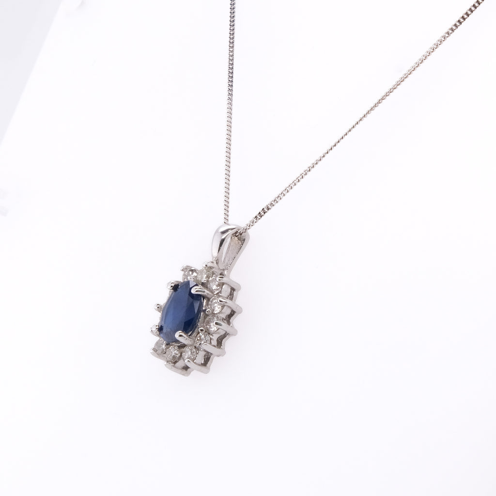 14k Sapphire & Diamond Necklace