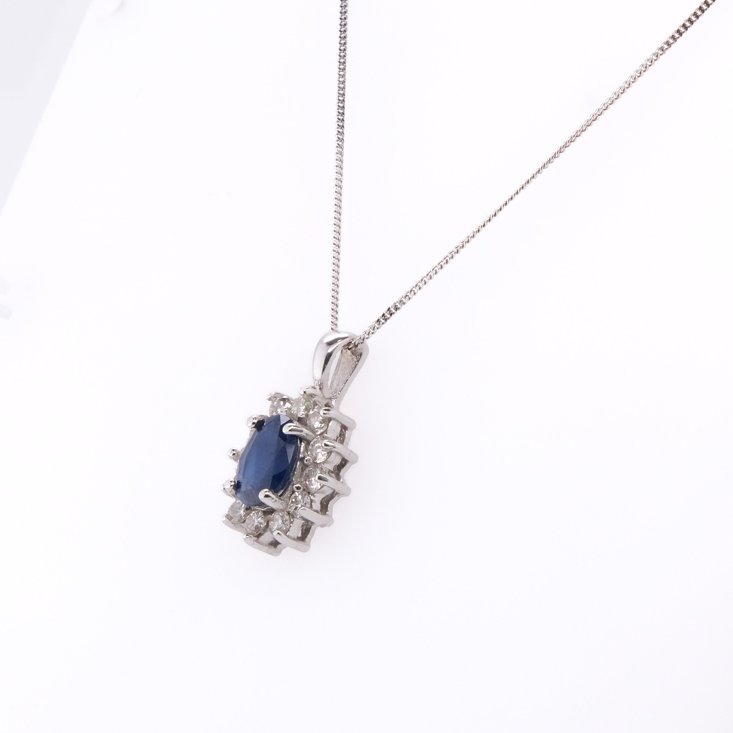 14k Sapphire & Diamond Necklace