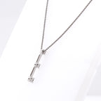 14k 3-Stone Diamond Necklace
