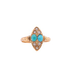 18k Turquoise & Pearl Seed Ring