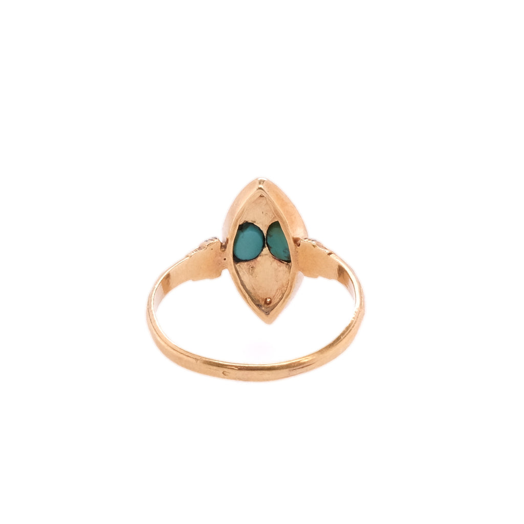 18k Turquoise & Pearl Seed Ring
