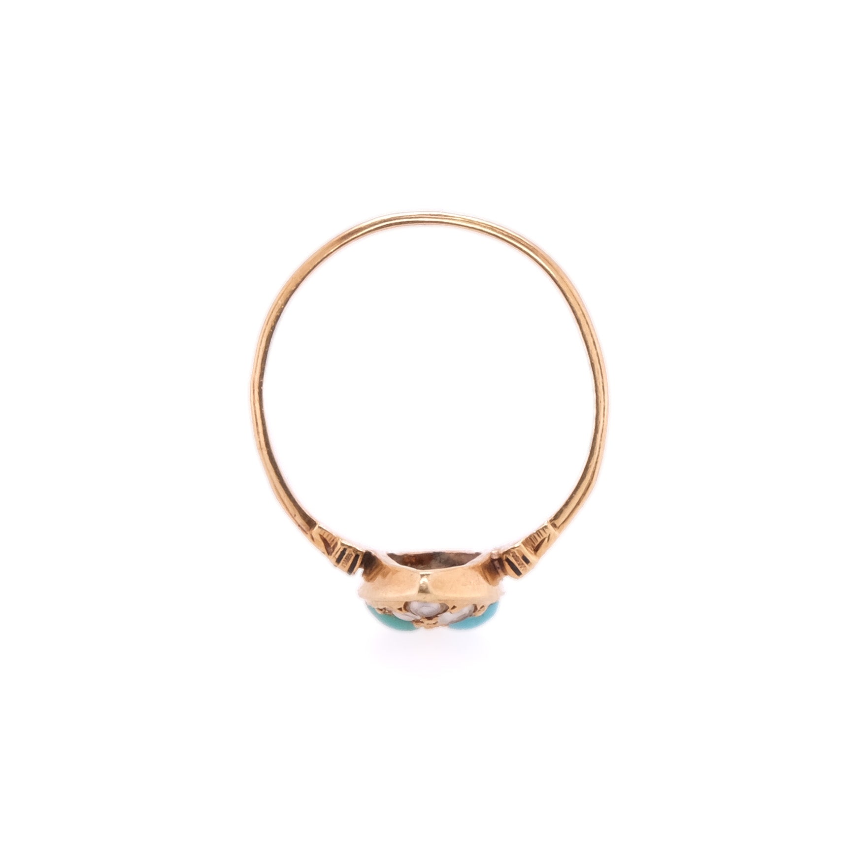 18k Turquoise & Pearl Seed Ring