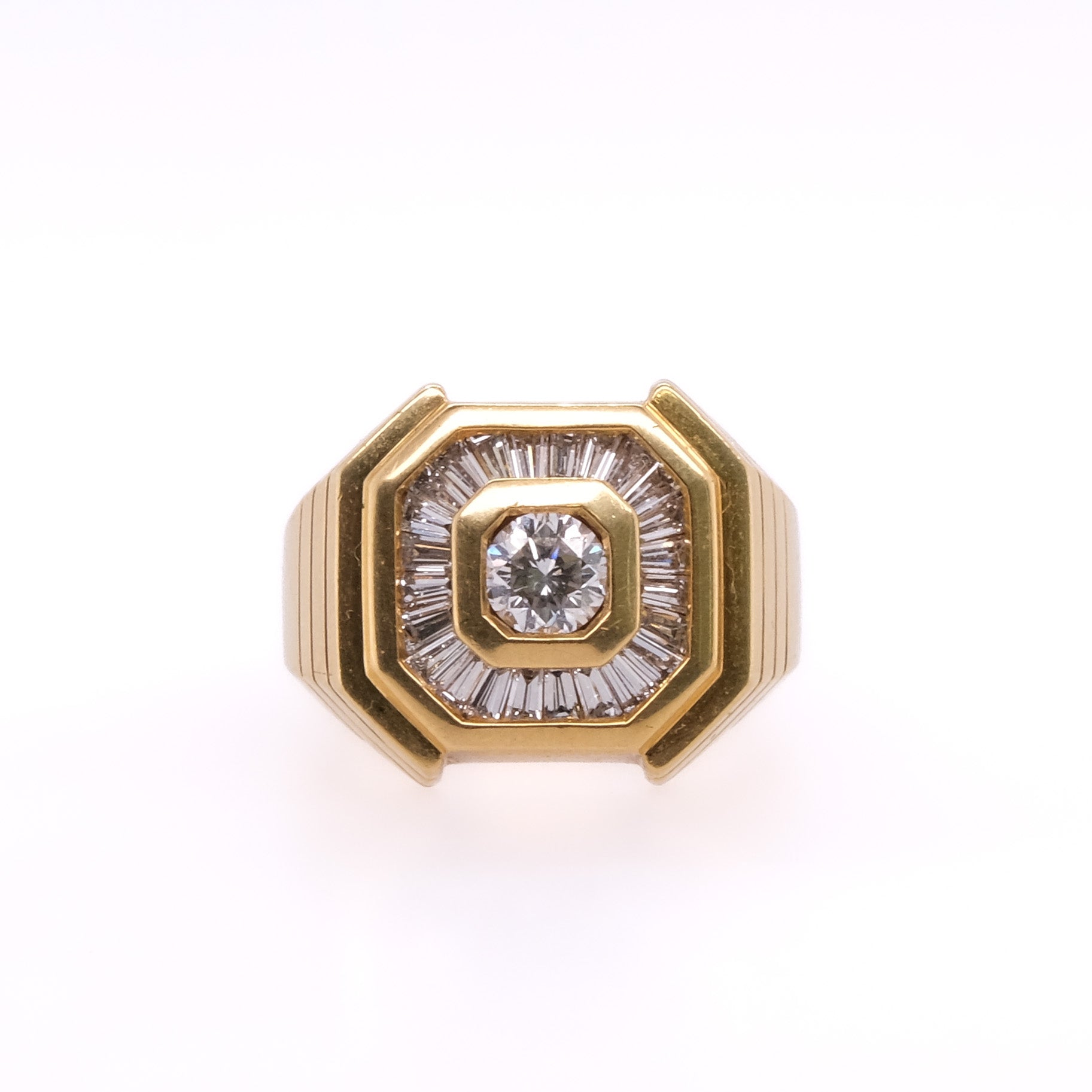 18k Diamond Octagon Ring