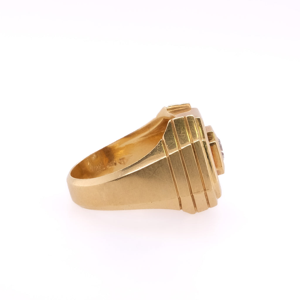 18k Diamond Octagon Ring