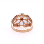14k Diamond & Rose Quartz Flower Ring