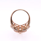 14k Diamond & Rose Quartz Flower Ring