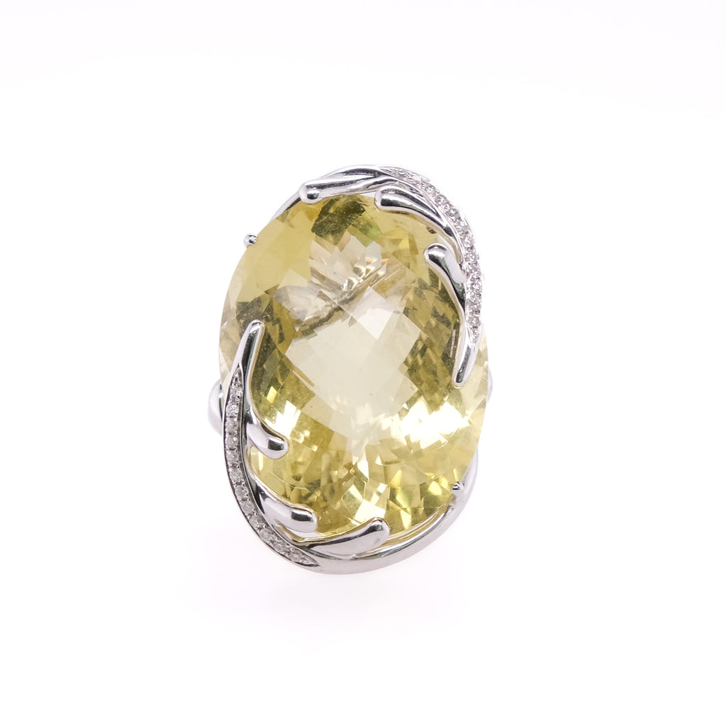 18k Citrine & Diamond Ring