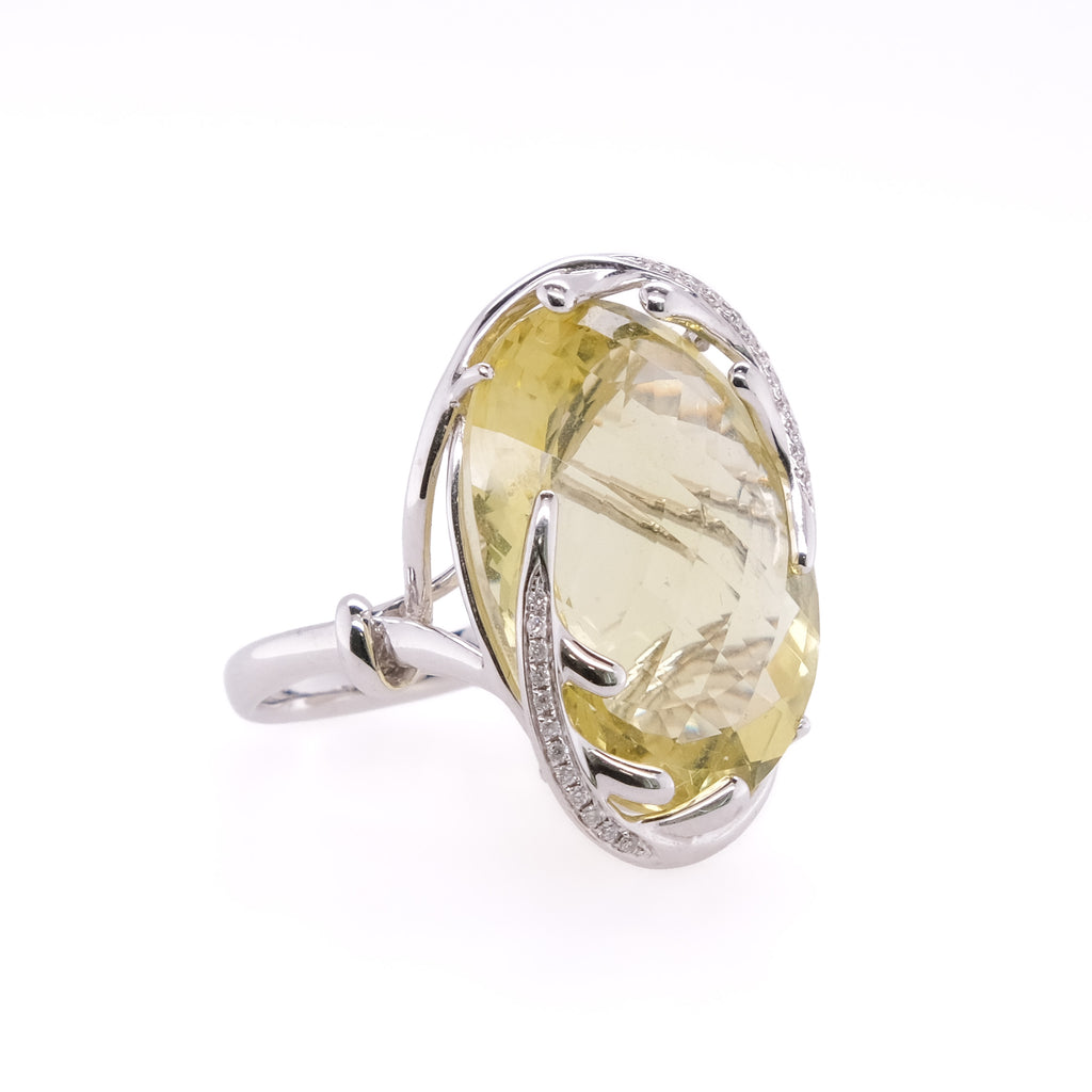 18k Citrine & Diamond Ring