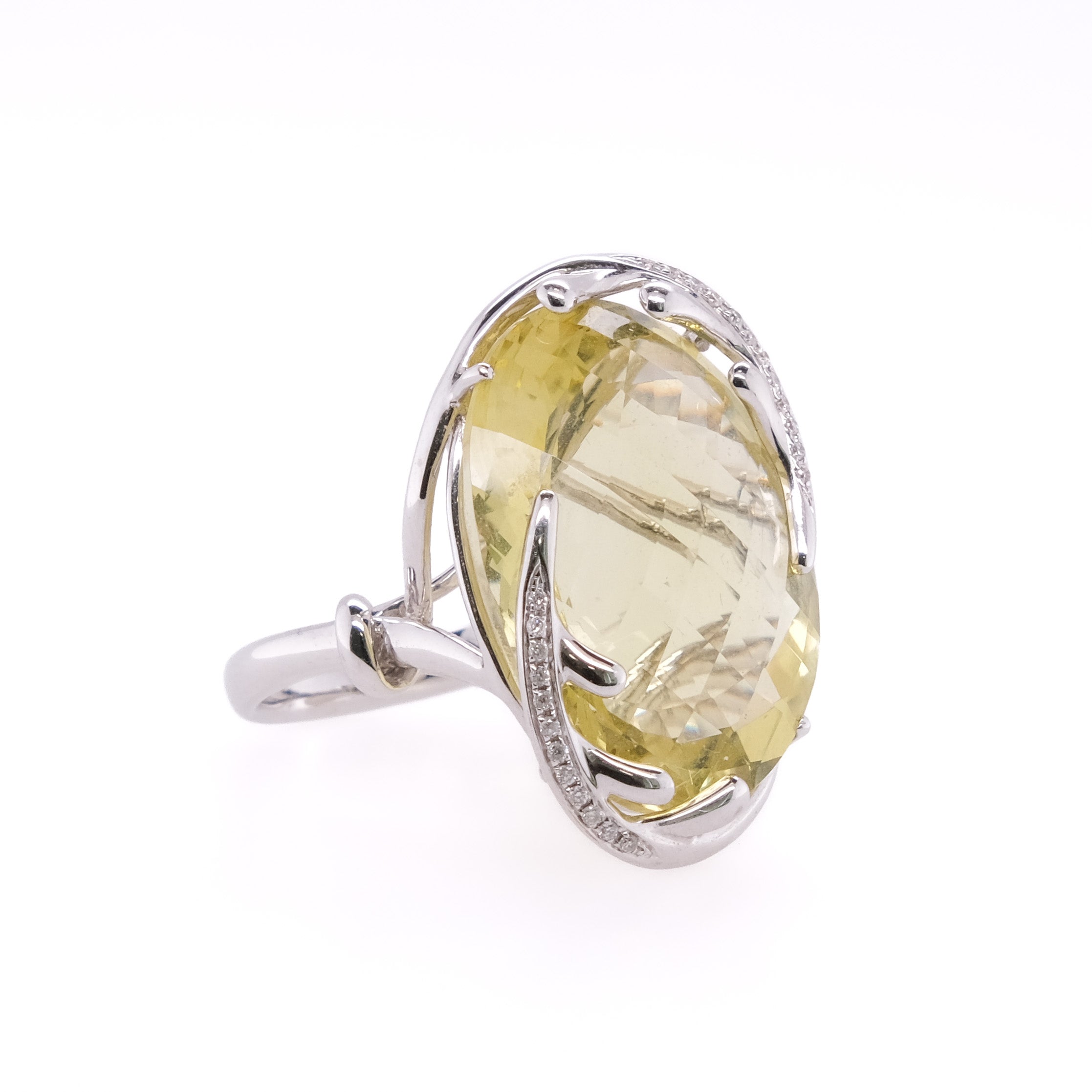 18k Citrine & Diamond Ring