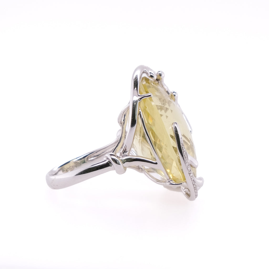 18k Citrine & Diamond Ring