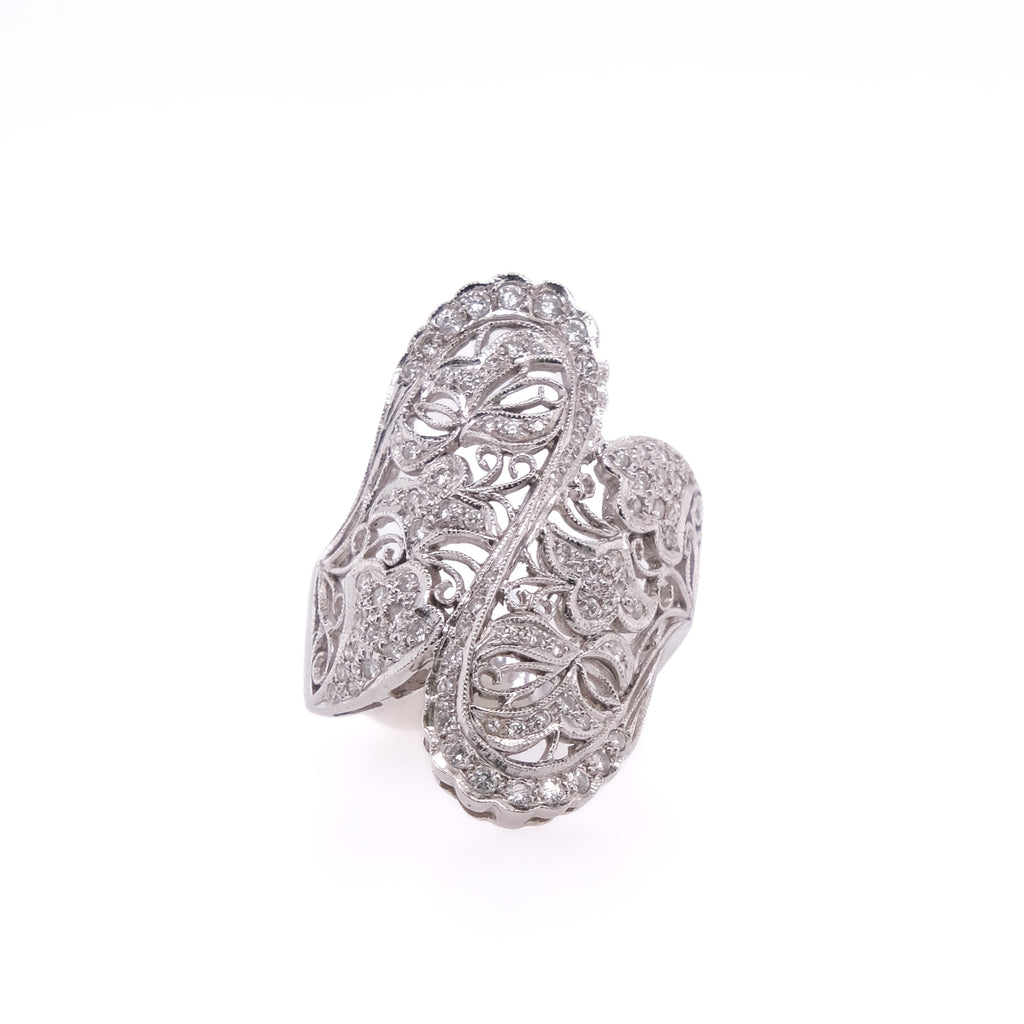 18k Filigree Style Diamond Ring