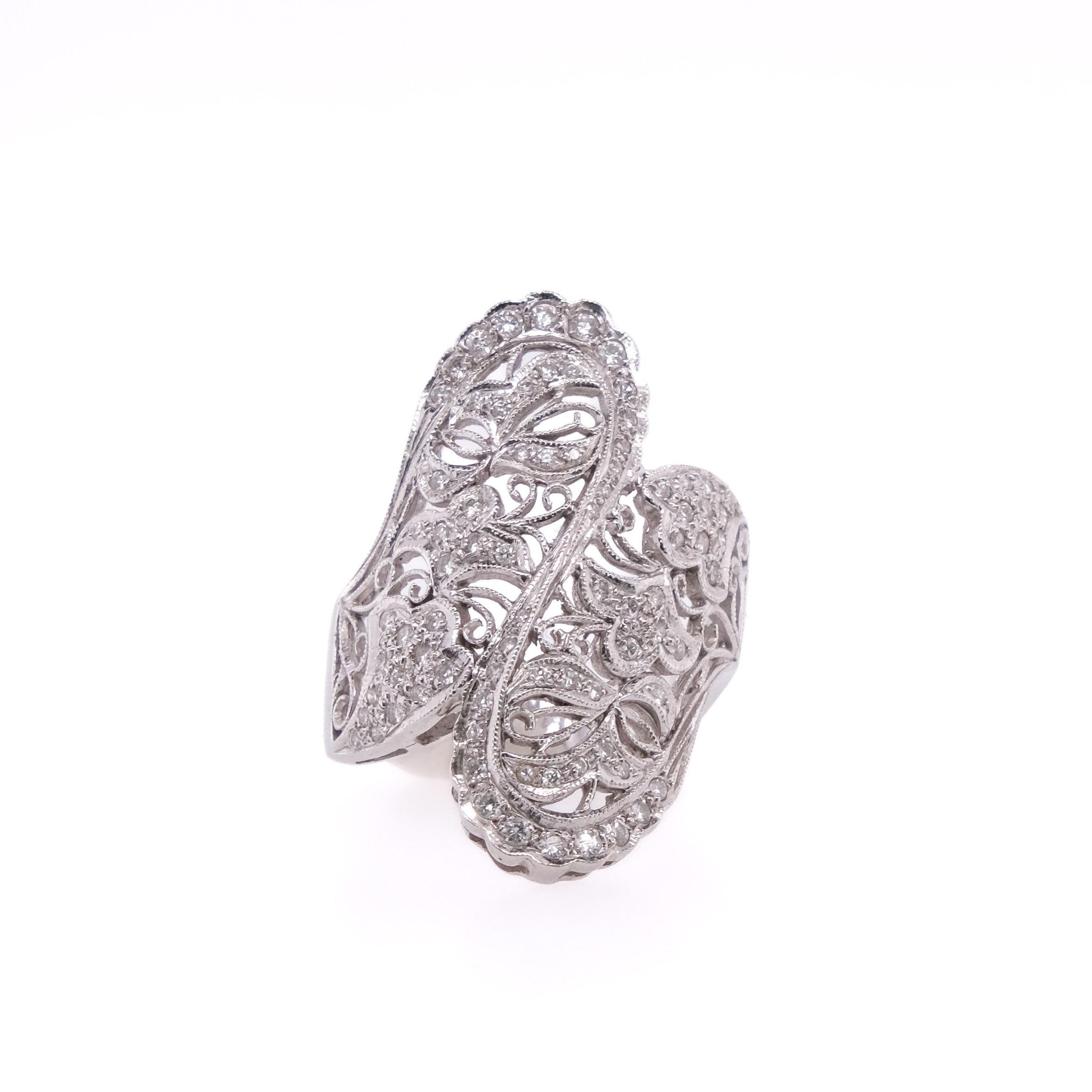 18k Filigree Style Diamond Ring