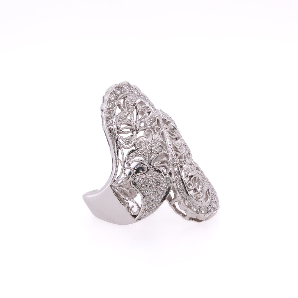 18k Filigree Style Diamond Ring