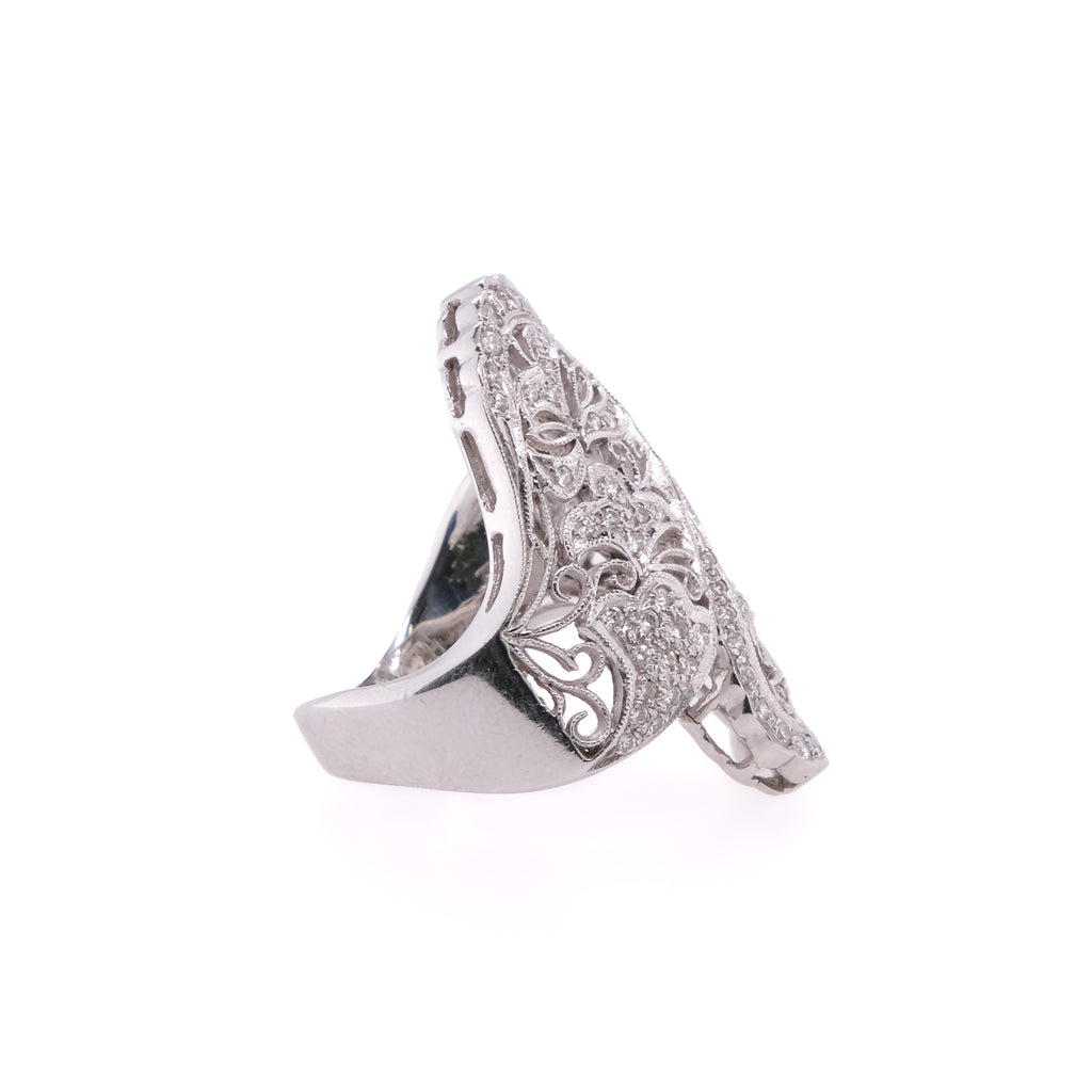18k Filigree Style Diamond Ring