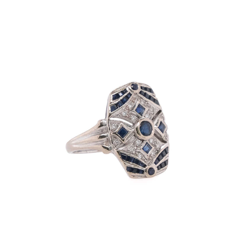 18k Sapphire & Diamond Ring