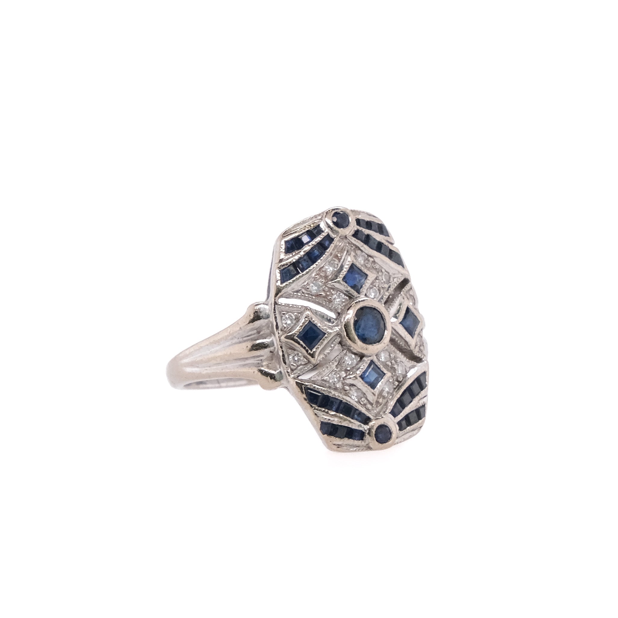 18k Sapphire & Diamond Ring