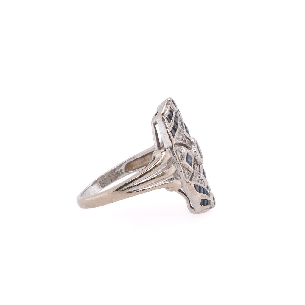 18k Sapphire & Diamond Ring